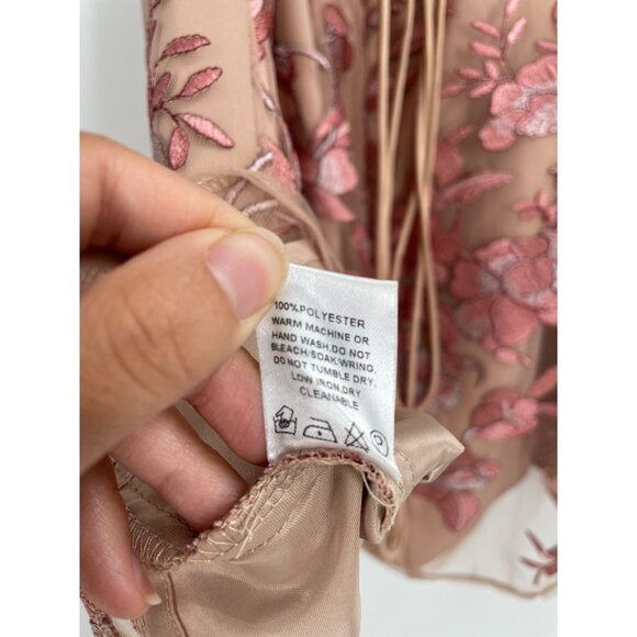 NWT Two Sisters the Label Saskia Dress Womens S Pink Lace-Up Embroidered Floral - Picture 5 of 9
